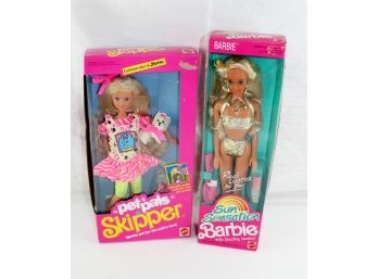 Two Barbies, Sun Sensation 1390, Pet Pals Skipper 2709