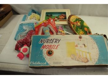 Vintage Child's Toys And Pictures, Baby Handbag