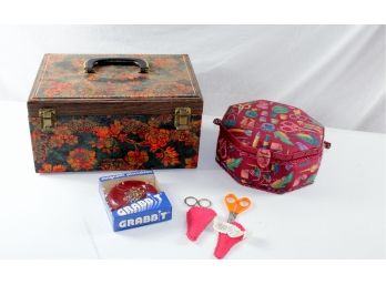2 Sewing Boxes, Magnetic Pin Cushion