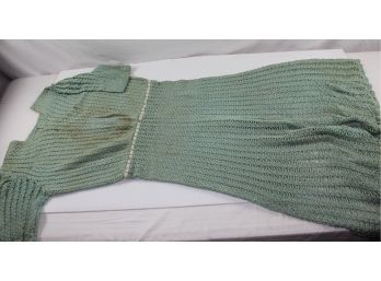 Mint Green Crochet Dress, Has Stains