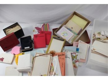 Plastic Box With Notepads, Unused Address Book, Memo Pad, El Dorado Wildcat Notepads