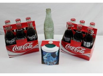 Coke — 1 Coke Cooler Mug, 2 Cheyenne Frontier Days 2003- 6 Packs, 1 Coke Bottle