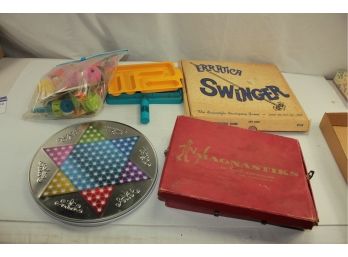 Vintage Magnetic Science Wizard, Erratica Swinger – Missing Piece Chinese Checkers, Magna Stiks, Etc