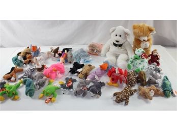 Assortment Of Beanie Babies, McDonald's, Two Buddies, Torn Tag On White Buddy
