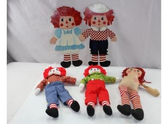 Raggedy Ann &  Andy Lot, Stuffed One Is Missing Arm