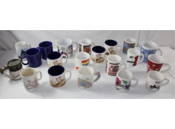 Large Lot Of Coffee Cups, Bird Mugs, One Norman Rockwell Cup