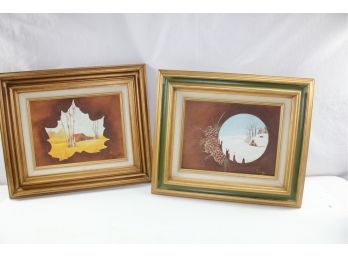 2 Oil Paintings Originals By M Finley, Framed Nicely 16 X 19