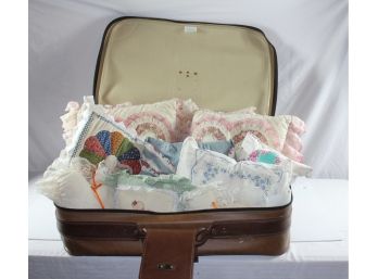 Samsonite Vinyl Suitcase Full Of Pillows