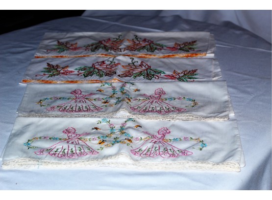 4 Needlepoint Pillow Cases, Two Sets
