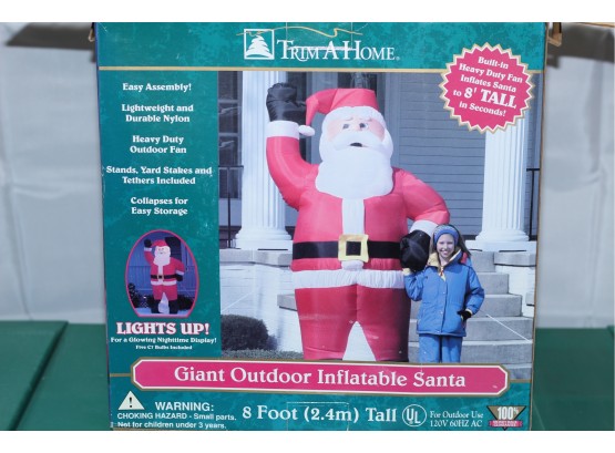 8 Foot Tall Inflatable Santa In Tote
