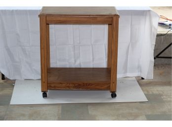 Wooden Rolling Microwave Cart