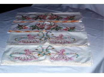 4 Needlepoint Pillow Cases, Two Sets