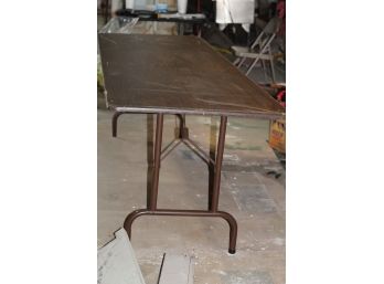 8 Foot Folding Table, All Brown