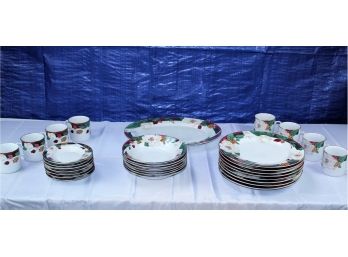 Magnolia China- 8 Plates, 7 Bowls, 7 Saucers, Platter, 8 Coffee Cups