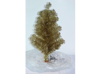 Golden Artificial Christmas Tree, Two Foot Tall