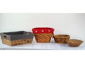 4 Baskets #2, Red Snowflake Liner