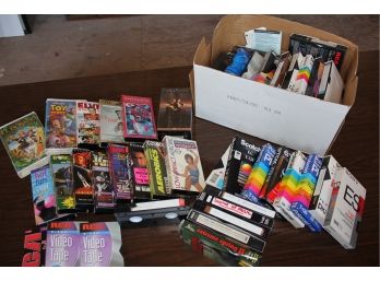 Lot Of VHS Tapes, Many Home Recorded, 2 Disney, New Titanic, Workout Tapes Etc.