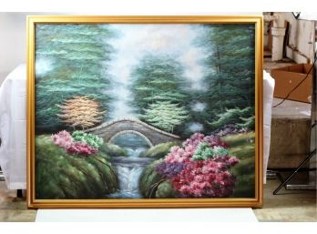 Bridge And Waterfall Canvas Print