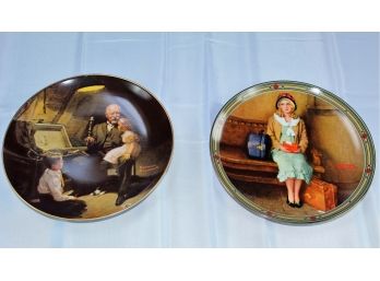 2 Rockwell Plates, 'a Young Girls Dream' & 'grandpas Treasure Chest'