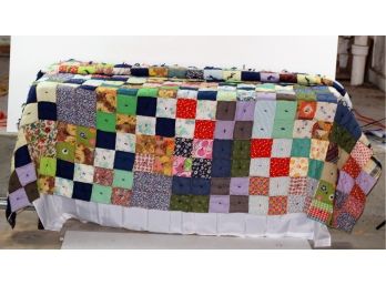 Vintage Handmade Quilt Comforter 8 Foot X 6 Foot 4 In