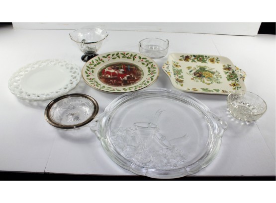 4 Misc Platters, Lenox 'Cookies For Santa' Masons Patent  Ironstone China-4 Misc Bowls