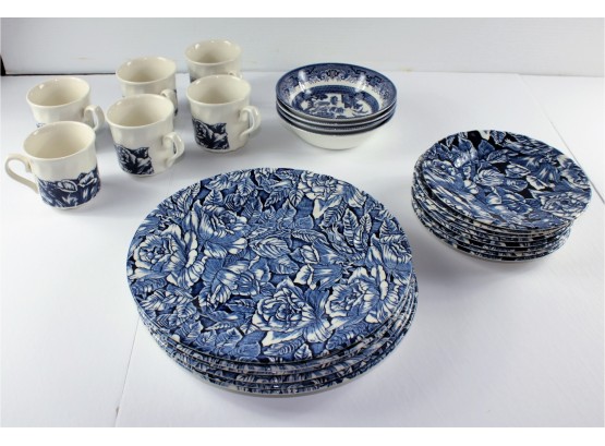 Churchill Fine English Tableware, 6 Plates, 8 Saucers, 4 Bowls, 6 Mugs