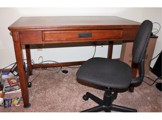 Wood Office Desk And Chair 1 Drawer 48 X 28