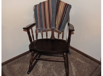 Old Vintage Rocker With Western Throw