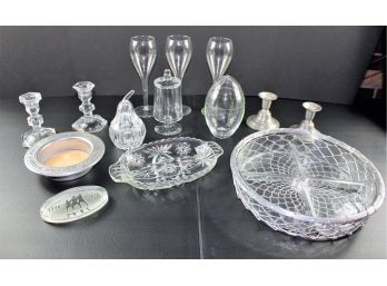 Pewter Candle Holders, 3 Wine Glasses, Wilton 'a Dinner Without Wine Is Like...) Wine Bottle Coaster