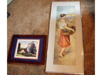 2 Prints- 'Kansas High Rise #12' 14x18 By Elizabeth M Conlet (corbett) 1- 'girl With Fish' By Ramau 16x38