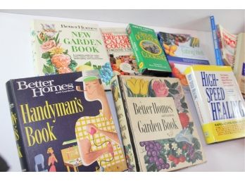 Lot Of Books, Health Books, Better Homes & Garden Cook Book, Handy Man Book, Garden Books