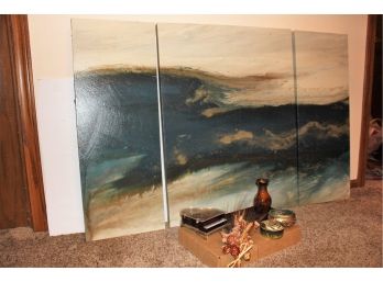 3 Piece Wall Hanging, 2  Music Boxes And Miscellaneous Decor