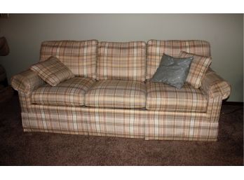 Ethan Allen Plaid Couch 80 Inches Long