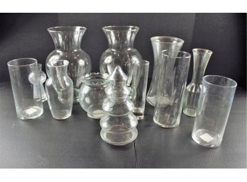 Lot Of 12 Glass Vases