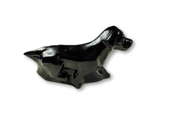 Baccarat France Black Crystal  Hunter Pointer Dog Figurine Retired Flawless Exquisite Baccarat Stamped  6 X 55