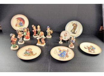 Hummel Lot - 5 Dated Plates, 7 Figurines, 1 Figure With Plate
