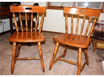 2 Matching Wood Chairs