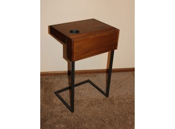 Chair Table - Pier 1 Imports, 28 In Tall, Cup Holder And Miscellaneous Pocket, Metal Legs
