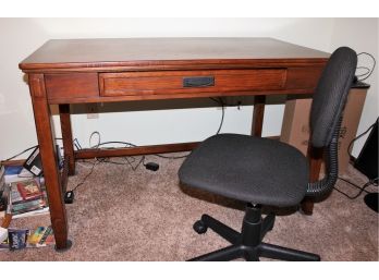 Wood Office Desk And Chair 1 Drawer 48 X 28
