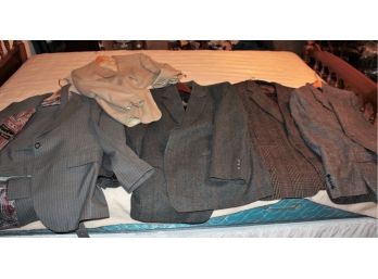 Five Quality Men's Sports And Suit Jackets - 1 With Pants 38 X 30