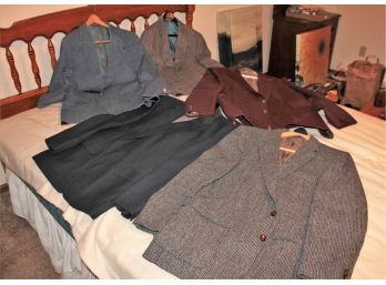 Five Quality Men's Suits And Sports Jackets, Extra Large Size, 1 With Slacks 38 X 30