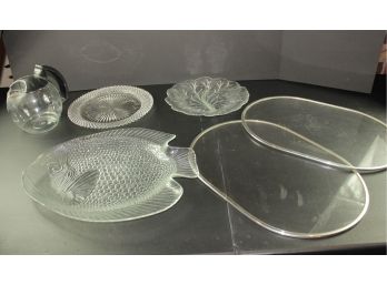 3 Serving Platters, Coffee Pot, 2 Plastic Table Protectors