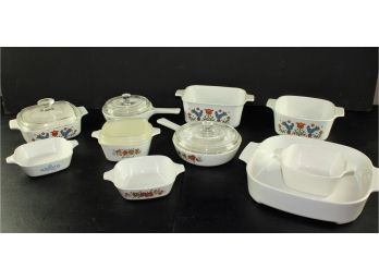 Assorted CorningWare Some With Lids, Large CorningWare Microwave Browning Dish