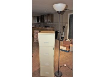 4 Drawer Metal File Cabinet, Floor Lamp 70 In