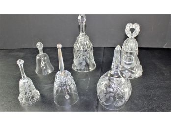 5 Crystal Glass Bells