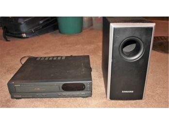 Sanyo 4 Head VHS Player With Samsung Subwoofer (some Water Damage)