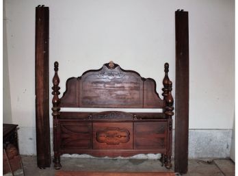 Antique Full Size Bed Frame With Foot And Headboards