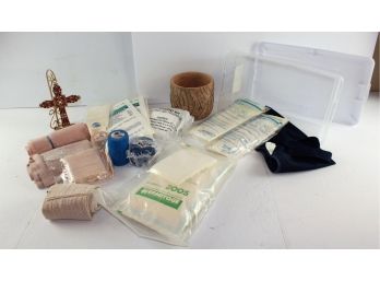 Miscellaneous Elastic Bandages, Cross, Flower Pot And Small Tub