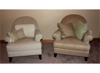 2 Broyhill Chairs With Pillows, Great Shape