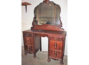Antique Dresser With Mirror, 6 Drawers